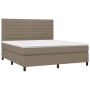 Cama box spring colchón y luces LED tela gris taupe 160x200 cm de , Camas y somieres - Ref: Foro24-3134969, Precio: 620,43 €,...
