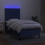 Cama box spring colchón y luces LED tela azul 80x200 cm de , Camas y somieres - Ref: Foro24-3134915, Precio: 348,18 €, Descue...