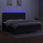 Cama box spring colchón y luces LED tela negro 200x200 cm de , Camas y somieres - Ref: Foro24-3135063, Precio: 654,16 €, Desc...