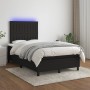 Cama box spring con colchón LED tela negro 120x200 cm de , Camas y somieres - Ref: Foro24-3135023, Precio: 438,49 €, Descuent...