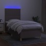 Cama box spring colchón y luces LED gris taupe 80x200 cm de , Camas y somieres - Ref: Foro24-3135553, Precio: 344,18 €, Descu...