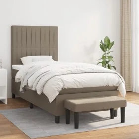Box spring bed with taupe gray fabric mattress 80x200 cm by , Beds and slatted bases - Ref: Foro24-3136713, Price: 376,01 €, ...