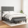 Cama box spring con colchón tela gris oscuro 140x200 cm de , Camas y somieres - Ref: Foro24-3136758, Precio: 552,53 €, Descue...