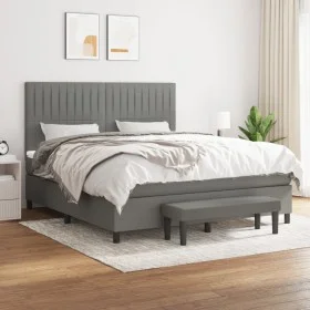 Cama box spring con colchón tela gris oscuro 160x200 cm de , Camas y somieres - Ref: Foro24-3136766, Precio: 611,10 €, Descue...