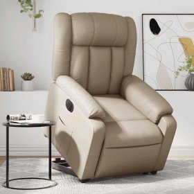 Sillón elevable eléctrico cuero artificial capuchino en Sillones | Comprar online en Foru.es