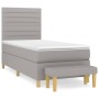 Cama box spring con colchón tela gris claro 80x200 cm de , Camas y somieres - Ref: Foro24-3137189, Precio: 346,77 €, Descuent...