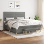 Cama box spring con colchón tela gris oscuro 160x200 cm de , Camas y somieres - Ref: Foro24-3137246, Precio: 609,43 €, Descue...