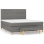 Cama box spring con colchón tela gris oscuro 160x200 cm de , Camas y somieres - Ref: Foro24-3137246, Precio: 609,43 €, Descue...