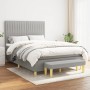 Cama box spring con colchón tela gris claro 140x200 cm de , Camas y somieres - Ref: Foro24-3137317, Precio: 537,49 €, Descuen...
