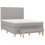 Cama box spring con colchón tela gris claro 140x200 cm de , Camas y somieres - Ref: Foro24-3137317, Precio: 537,49 €, Descuen...