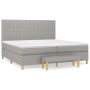 Cama box spring con colchón tela gris claro 200x200 cm de , Camas y somieres - Ref: Foro24-3137341, Precio: 704,38 €, Descuen...