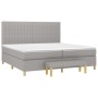 Cama box spring con colchón tela gris claro 200x200 cm de , Camas y somieres - Ref: Foro24-3137341, Precio: 704,38 €, Descuen...