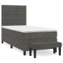 Cama box spring con colchón terciopelo gris oscuro 80x200 cm de , Camas y somieres - Ref: Foro24-3137870, Precio: 355,96 €, D...