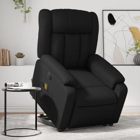 Sillón de masaje elevable eléctrico cuero sintético negro en Sillones | Comprar online en Foru.es
