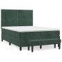 Cama box spring con colchón terciopelo verde oscuro 140x200 cm de , Camas y somieres - Ref: Foro24-3137968, Precio: 565,72 €,...