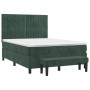 Cama box spring con colchón terciopelo verde oscuro 140x200 cm de , Camas y somieres - Ref: Foro24-3137968, Precio: 565,72 €,...