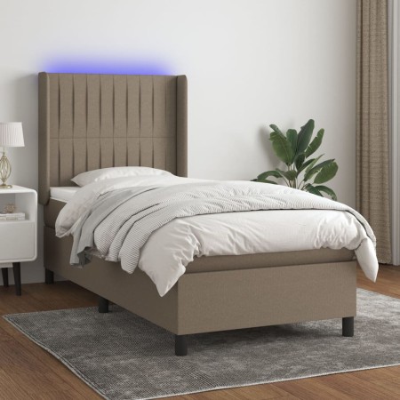 Cama box spring colchón y luces LED gris taupe 80x200 cm de , Camas y somieres - Ref: Foro24-3138433, Precio: 366,55 €, Descu...