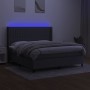 Cama box spring colchón y luces LED tela gris oscuro 160x200 cm de , Camas y somieres - Ref: Foro24-3138486, Precio: 589,66 €...