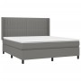 Cama box spring colchón y luces LED tela gris oscuro 160x200 cm de , Camas y somieres - Ref: Foro24-3138486, Precio: 589,66 €...