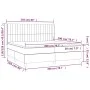 Box spring bed with fabric mattress and light gray LED 200x200 cm by , Beds and slatted bases - Ref: Foro24-3138501, Price: 6...