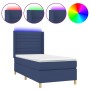 Cama box spring colchón y luces LED tela azul 80x200 cm de , Camas y somieres - Ref: Foro24-3138915, Precio: 336,89 €, Descue...
