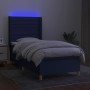Cama box spring colchón y luces LED tela azul 80x200 cm de , Camas y somieres - Ref: Foro24-3138915, Precio: 336,89 €, Descue...