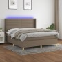 Cama box spring colchón y luces LED tela gris taupe 160x200 cm de , Camas y somieres - Ref: Foro24-3138969, Precio: 629,38 €,...