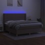 Cama box spring colchón y luces LED tela gris taupe 160x200 cm de , Camas y somieres - Ref: Foro24-3138969, Precio: 629,38 €,...