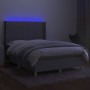 Cama box spring colchón y luces LED tela gris claro 140x200 cm de , Camas y somieres - Ref: Foro24-3139037, Precio: 527,61 €,...