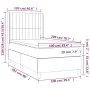 Box spring bed mattress and LED lights dark gray fabric 100x200 cm by , Beds and slatted bases - Ref: Foro24-3139014, Price: ...
