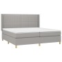 Cama box spring con colchón tela y LED gris claro 200x200 cm de , Camas y somieres - Ref: Foro24-3139061, Precio: 633,07 €, D...