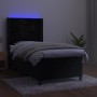 Cama box spring colchón y LED terciopelo negro 80x200 cm de , Camas y somieres - Ref: Foro24-3139591, Precio: 337,86 €, Descu...