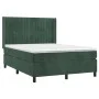 Box spring bed with mattress and LED dark green velvet 140x200cm by , Beds and slatted bases - Ref: Foro24-3139688, Price: 51...