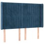 Cama box spring colchón y LED terciopelo azul oscuro 140x190 cm de , Camas y somieres - Ref: Foro24-3139683, Precio: 518,85 €...