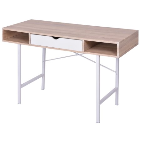 Escritorio con un cajón de roble y blanco de vidaXL, Escritorios - Ref: Foro24-20135, Precio: 89,59 €, Descuento: %