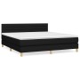 Cama box spring con colchón tela negro 160x200 cm de , Camas y somieres - Ref: Foro24-3140707, Precio: 516,25 €, Descuento: %