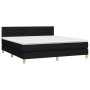 Cama box spring con colchón tela negro 160x200 cm de , Camas y somieres - Ref: Foro24-3140707, Precio: 516,25 €, Descuento: %