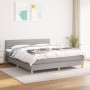 Cama box spring con colchón tela gris claro 160x200 cm de , Camas y somieres - Ref: Foro24-3140705, Precio: 495,22 €, Descuen...