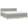 Cama box spring con colchón tela gris claro 160x200 cm de , Camas y somieres - Ref: Foro24-3140705, Precio: 495,22 €, Descuen...