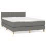 Cama box spring con colchón tela gris oscuro 140x190 cm de , Camas y somieres - Ref: Foro24-3140770, Precio: 486,38 €, Descue...