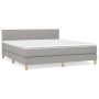 Cama box spring con colchón tela gris claro 160x200 cm de , Camas y somieres - Ref: Foro24-3140785, Precio: 496,22 €, Descuen...
