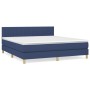 Cama box spring con colchón tela azul 160x200 cm de , Camas y somieres - Ref: Foro24-3140791, Precio: 487,33 €, Descuento: %
