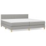Cama box spring con colchón tela gris claro 200x200 cm de , Camas y somieres - Ref: Foro24-3140801, Precio: 565,45 €, Descuen...