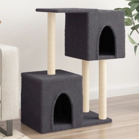 Rascador para gatos con postes de sisal gris oscuro 86 cm en Mobiliario para gatos | Comprar online en Foru.es