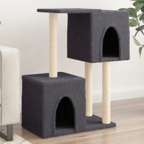 Rascador para gatos con postes de sisal gris oscuro 86 cm en Mobiliario para gatos | Comprar online en Foru.es
