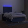 Cama box spring con colchón y LED tela azul 120x200 cm de , Camas y somieres - Ref: Foro24-3135587, Precio: 435,89 €, Descuen...