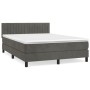 Cama box spring con colchón terciopelo gris oscuro 140x200 cm de , Camas y somieres - Ref: Foro24-3141426, Precio: 430,49 €, ...