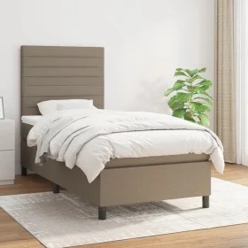 Box spring bed with taupe gray fabric mattress 80x200 cm by , Beds and slatted bases - Ref: Foro24-3141813, Price: 363,28 €, ...