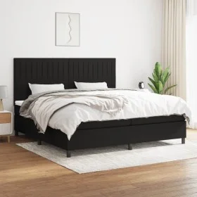 Cama box spring con colchón tela negro 200x200 cm de , Camas y somieres - Ref: Foro24-3141963, Precio: 643,02 €, Descuento: %