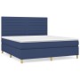 Cama box spring con colchón tela azul 160x200 cm de , Camas y somieres - Ref: Foro24-3142431, Precio: 543,13 €, Descuento: %
